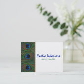Wit, blauw, groen Peacock Visitekaartje (Staand voorkant)