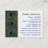 Wit, blauw, groen Peacock Visitekaartje (Achterkant)