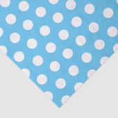 Wit & Blauw Groot Medium Stippen Feest Tissuepapier (Detail)