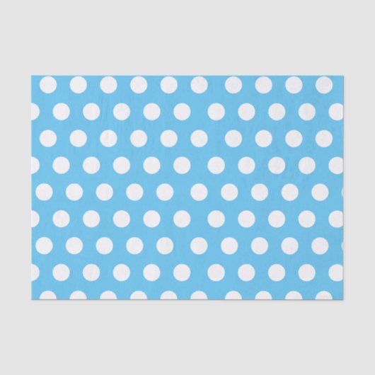 Wit & Blauw Grote Middelgrote Stip Feest Tissuepapier (Voorkant)