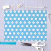 Wit & Blauw Grote Middelgrote Stip Feest Tissuepapier (Craft)