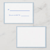 Wit Blauw Ingelijste Plaats/Zithouder Kaarten Plaatskaartje (Voorkant / Achterkant)