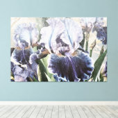 *~* Wit Blauw IRIS Irissen  Bloemen TV2 Canvas Afdruk (Insitu (Houten vloer))