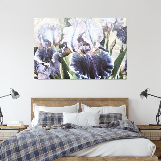 *~* Wit Blauw IRIS Irissen  Bloemen TV2 Canvas Afdruk (Insitu (Slaapkamer))
