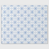 Wit Blauw Islamitisch geometrisch patroon Cadeaupapier (Vlak)