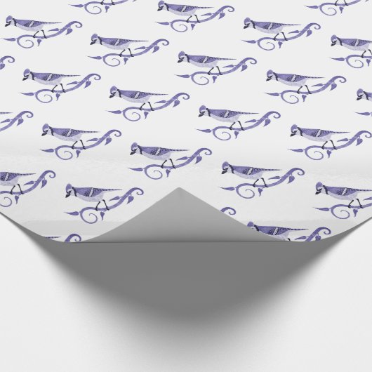 Wit Blauw Jay inpakpapier (Hoek)