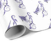 Wit Blauw Jay inpakpapier (Rol Hoek)