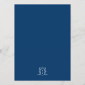 Wit blauw kroon crest monogram bruiloft bar menu (Achterkant)