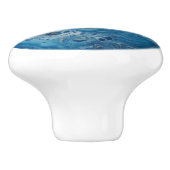 Wit blauw marmeren patroon keramische knop (Zijkant)