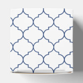 Wit & Blauw Mediterraan Tegel bruiloft Bedankdoosjes (Bovenkant)