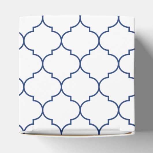 Wit & Blauw Mediterraan Tegel bruiloft Bedankdoosjes (Bovenkant)