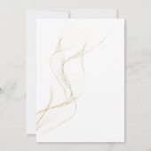 Wit & blauw minimalistische bloem bruiloft uitnodi kaart (Achterkant)