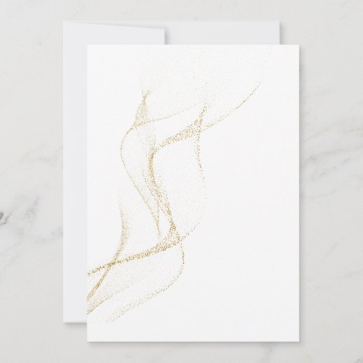 Wit & blauw minimalistische bloem bruiloft uitnodi kaart (Achterkant)