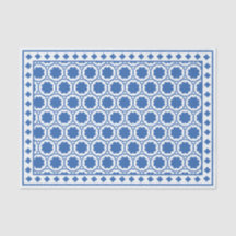 Wit Blauw Modern Been Inlegwerk Decoupage Papier