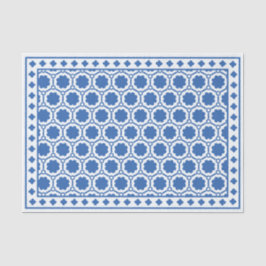 Wit Blauw Modern Been Inlegwerk Decoupage Papier