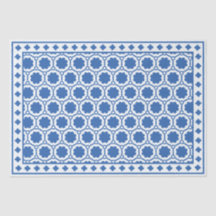 Wit Blauw Modern Been Inlegwerk Decoupage Papier