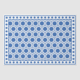 Wit Blauw Modern Been Inlegwerk Decoupage Papier