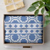 Wit Blauw Modern Been Intarsia Decoupage Papier (Geschenk)