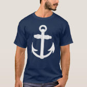 Wit/blauw Nautisch ankersymbool T-shirt (Voorkant)