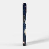 wit, blauw oogkat iPhone 14 Stoer Hoesje, Glans iPhone Hoesje (Rechterkant)