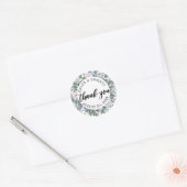Wit Blauw Paarse Bloemen bruiloft gunst Ronde Sticker (Envelop)