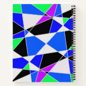 Wit blauw Paarse driehoek abstract Notitieboek (Achterkant)