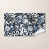 Wit & Blauw Paisley Print Patroon Bad Handdoek (Handdoek)