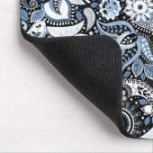 Wit & Blauw Paisley Print Patroon Muismat (Hoek)