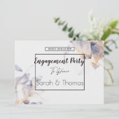 WIT & BLAUW PATELE BLOEMELEGANT VERLOVING KAART (Staand voorkant)