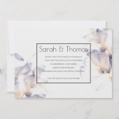 WIT & BLAUW PATELE BLOEMELEGANT VERLOVING KAART (Achterkant)