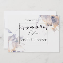 WIT & BLAUW PATELE BLOEMELEGANT VERLOVING KAART