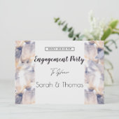 WIT & BLAUW PATELE BLOEMELEGANT VERLOVING KAART (Staand voorkant)