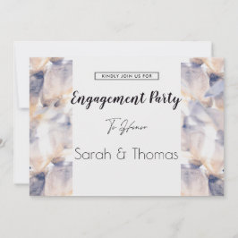 WIT & BLAUW PATELE BLOEMELEGANT VERLOVING KAART