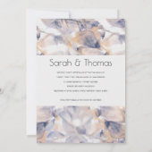 WIT & BLAUW PATELE BLOEMELEGANT VERLOVING KAART (Achterkant)