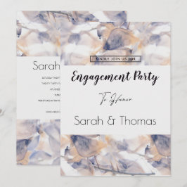 WIT & BLAUW PATELE BLOEMELEGANT VERLOVING KAART