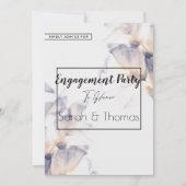 WIT & BLAUW PATELE BLOEMELEGANT VERLOVING KAART (Voorkant)