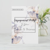 WIT & BLAUW PATELE BLOEMELEGANT VERLOVING KAART (Staand voorkant)