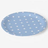 Wit Blauw Polka Dot Paper Bord (Gekanteld)