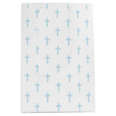 Wit & Blauw Religieus Kruis | Medium Cadeauzakje (Voorkant)