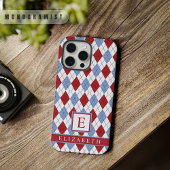 Wit Blauw Rood Argyle Patroon iPhone Hoesje