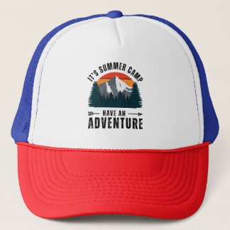 Wit Blauw Rood  Mountain Camping Adventure Trucker Pet