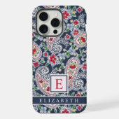  Wit Blauw Rood Paisley Patroon iPhone Hoesje (Achterkant)