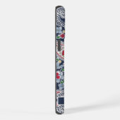  Wit Blauw Rood Paisley Patroon iPhone Hoesje (Rechterkant)