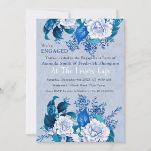 Wit / blauw Roos Bloemen ontwerp Kaart