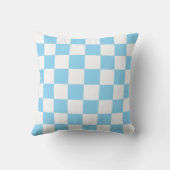 Wit & Blauw Schachbrett Motief Worp Kussen (Achterkant)