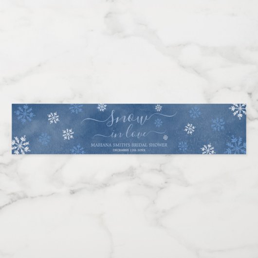 Wit Blauw Sneeuwvlok Vrijgezellenfeest Water Label Waterfles Etiket (Enkel label)