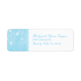 Wit & Blauw Sneeuwvlok Wonderland Etiket