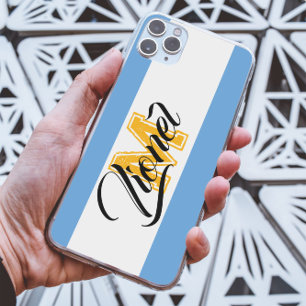 wit & blauw Stripe kleurig Eigen monogram Case-Mate iPhone Case