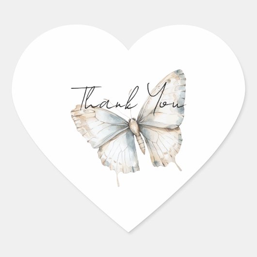  Wit Blauw Vlinder Vrijgezellenfeest Hart Sticker (Voorkant)