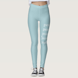 Wit Blauw Vrede inspirerend citaatvogels Leggings